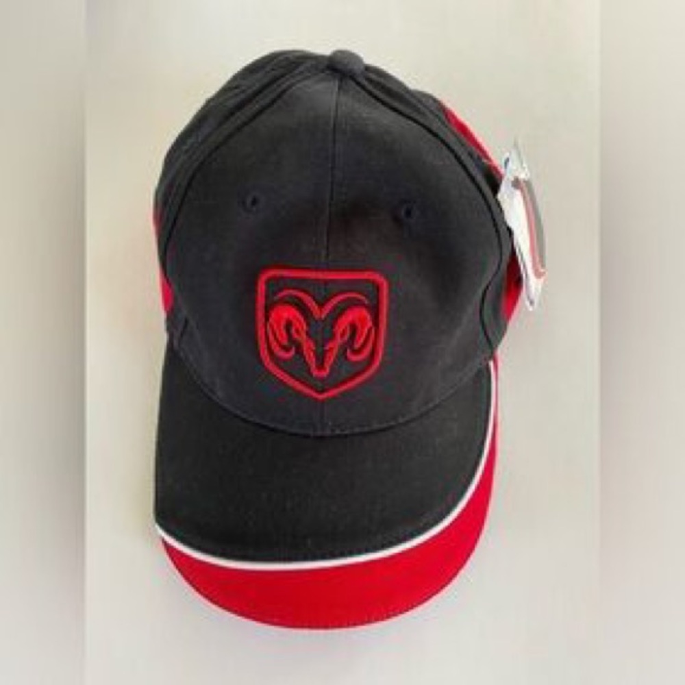 Ram Logo Black and Red Men's Baseball Cap
